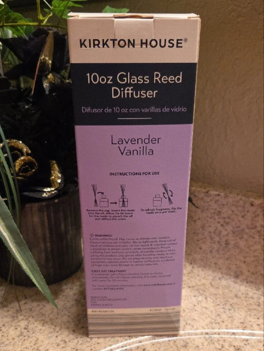 Kirkton House Lavender Vanilla 10oz Glass Reed Diffuser